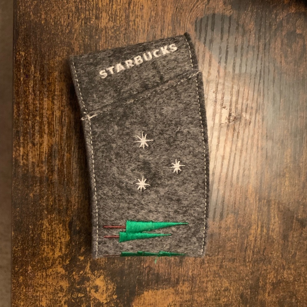 Starbucks Gray Felt Coffee Sleeve koozie